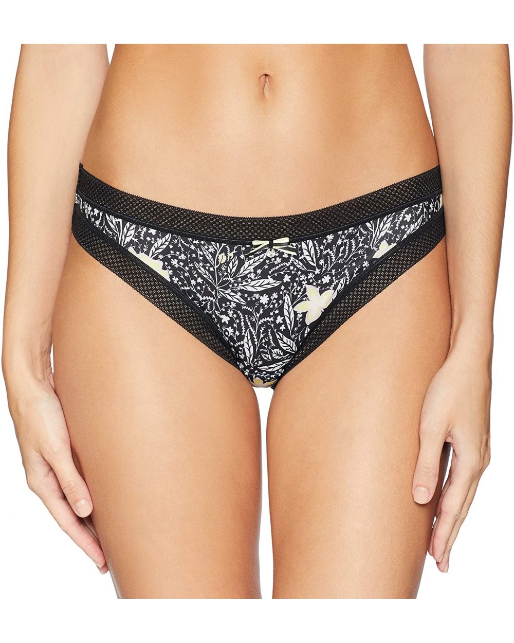 Women's Floral Bonanza Brazilian Cheeky Brief - Black - C1180ZYN4Z3 $15.42 Panties