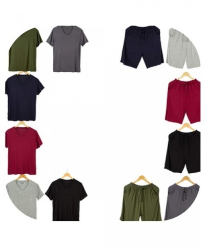 Plus Size Summer Men Pajamas Set Breathable Casual Sleepwear - Match Color Yourself - CS18UI0YEH9 $66.24 Sleep Sets