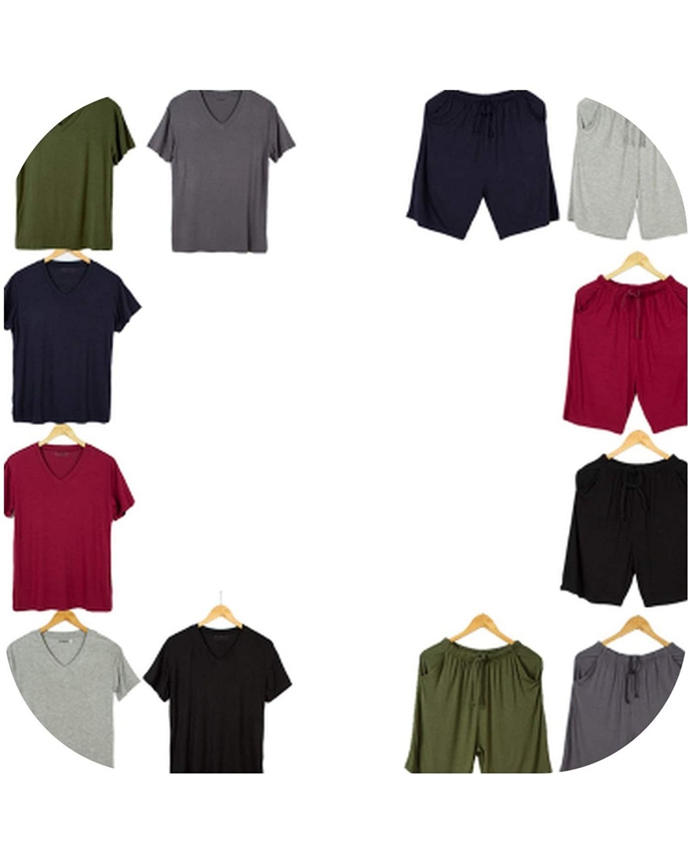 Plus Size Summer Men Pajamas Set Breathable Casual Sleepwear - Match Color Yourself - CS18UI0YEH9 $66.24 Sleep Sets