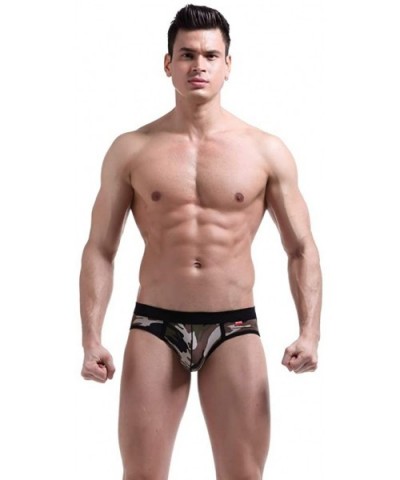 Mens Sexy Hollowed Pouch Thong Underwear Pack - Coffee Green - C418YNDMYOQ $11.31 G-Strings & Thongs