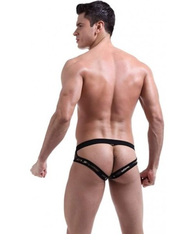 Mens Sexy Hollowed Pouch Thong Underwear Pack - Coffee Green - C418YNDMYOQ $11.31 G-Strings & Thongs