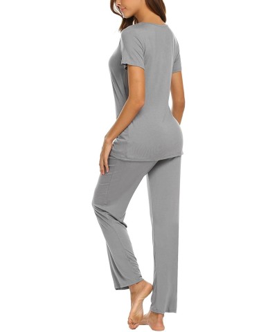 Cotton Nursing/Labor/Delivery Maternity Pajamas Set for Hospital Home Basic Nursing Shirts Pregnancy Pants Grey - CG18EL09HHG...