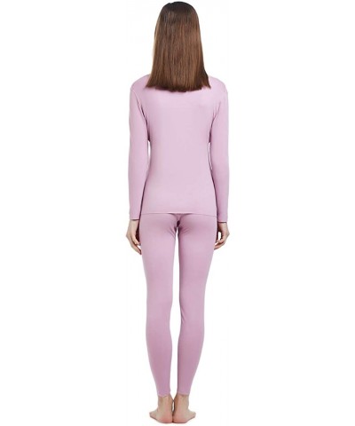 Women's Cotton Lace Crew Neck Thermal Underwear Set Lightweight Long Johns for Women - Seamless Pink - CC18YYWMWZR $15.94 The...