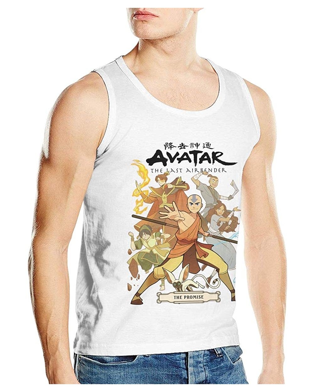 Avatar The Last Airbender Adult Tank Top Cotton Sleeveless T-Shirts Casual Workout Muscle Athletic Vest Undershirts Black - W...