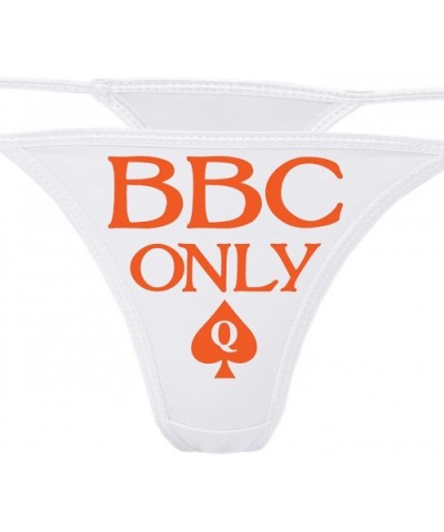 BBC Only Queen of Spades White Thong Panties - Big Black Cock Only for Q of S Underwear - Orange - C0187NWYM3H $21.34 Panties