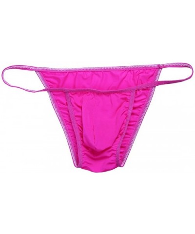 Men's Silky Bugle Pouch Tanga Briefs Bikini Underwear - Rose - C712O5LXEG8 $22.09 G-Strings & Thongs