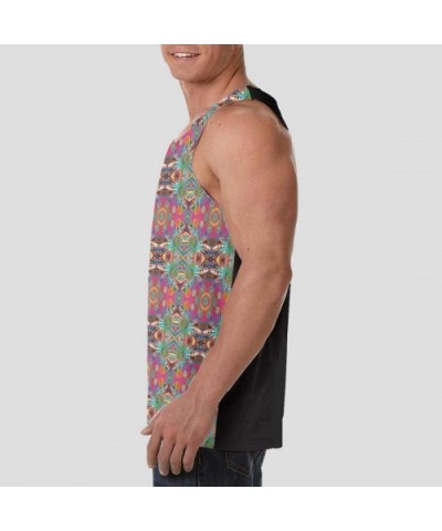 Men's Sleeveless Undershirt Summer Sweat Shirt Beachwear - Carnival - Black - CB19CIYAQK6 $31.08 Undershirts