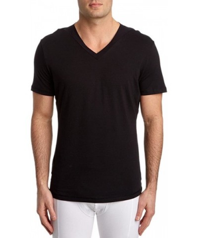 Mens V-Neck Tee- S- Black - C011D51XFHX $77.33 Undershirts