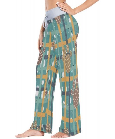 Women Pajama Pants Brown Dog Paws Comfy Stretch Drawstring Long Wide Leg Lounge Pants - Multicolor - CI19CMC30O0 $34.92 Bottoms