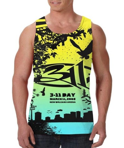 311 Band Mens Comfort Premium Tank Top Black - C619CAKMDRD $33.83 Undershirts