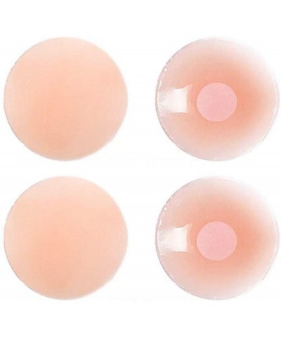 Nipple Covers Reusable Adhesive Silicone Breast Nipplecover Pasties 2 Pairs - 2 Pairs Round - C118HHX4U8A $10.69 Accessories