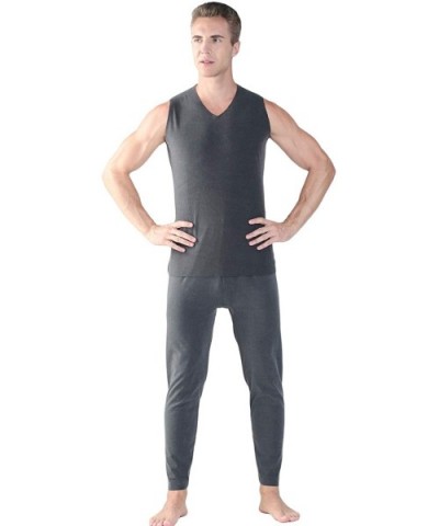 Men's Thermal Underwear Set Winter Warm Long Johns Base Layer Shirts & Bottom - Dark Gray - C41920KMLU7 $44.86 Thermal Underwear