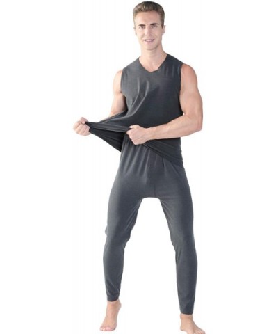 Men's Thermal Underwear Set Winter Warm Long Johns Base Layer Shirts & Bottom - Dark Gray - C41920KMLU7 $44.86 Thermal Underwear