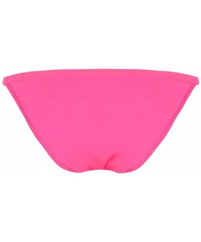 Men's Soft Silk Solid Color Low Rise Bikini Briefs Adjustable Waistband Bugle Pouch G-String Thong - Pink - C018R2M50N8 $23.5...