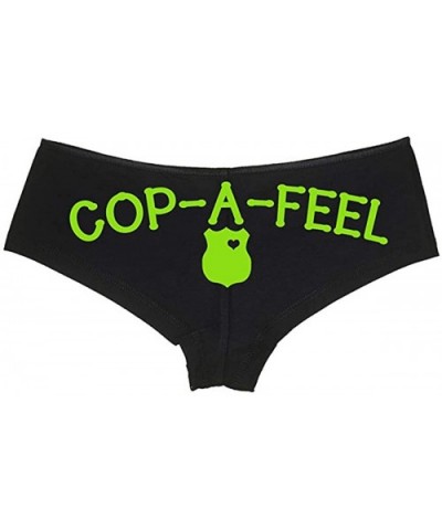 Cop A Feel Leo Police Wife Boyshort Panties The Panty Game cop Party Bridal Gift - Lime Green - CH1876CTGMC $20.27 Panties