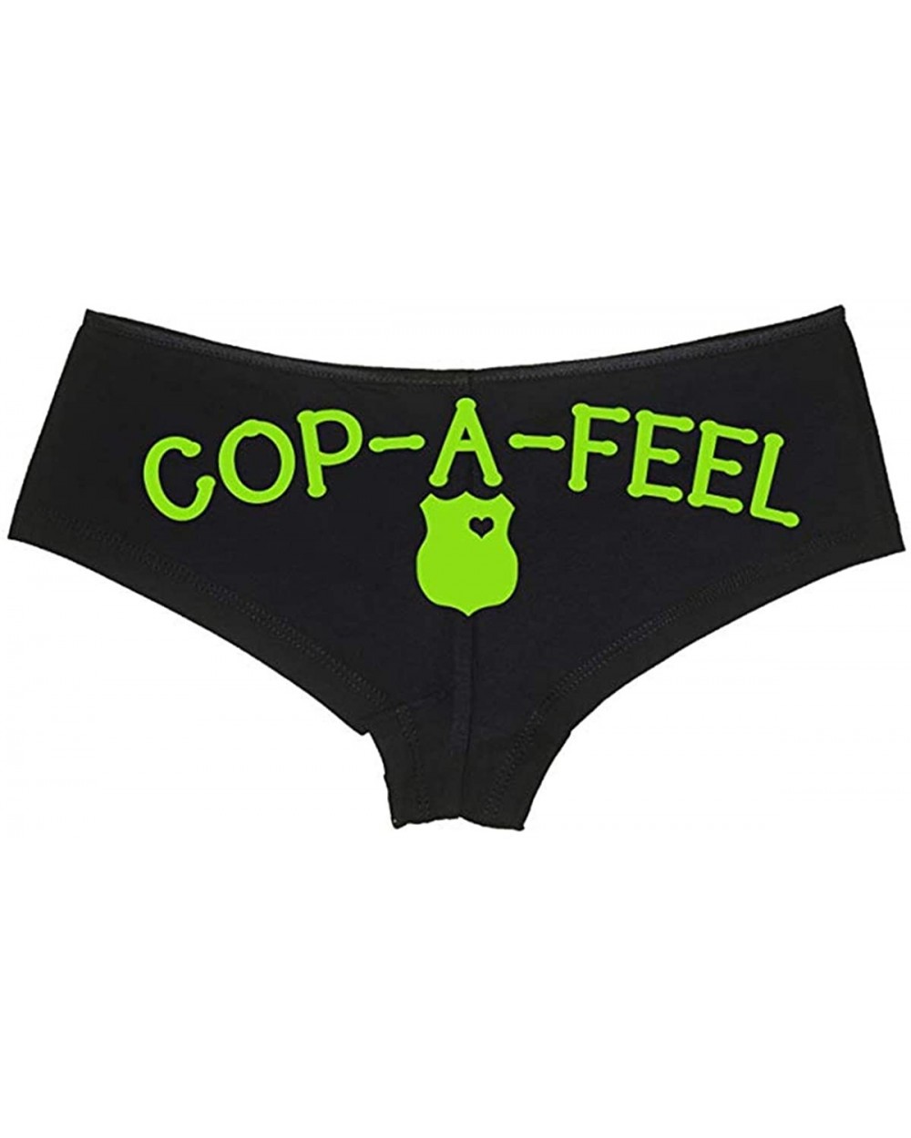 Cop A Feel Leo Police Wife Boyshort Panties The Panty Game cop Party Bridal Gift - Lime Green - CH1876CTGMC $20.27 Panties