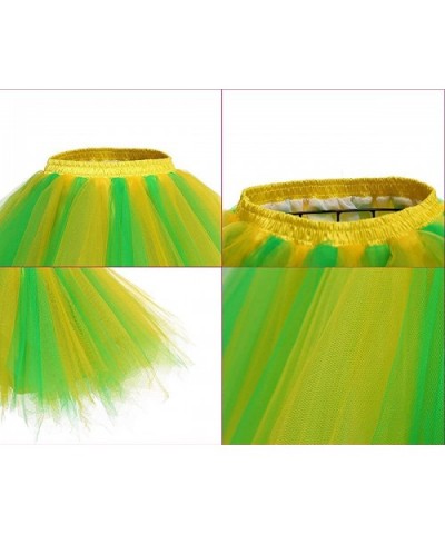 Women's 1950s Vintage Petticoats Crinolines Bubble Tutu Dance Half Slip Skirt - Gold Green - CI1903EZ4E3 $39.87 Shapewear