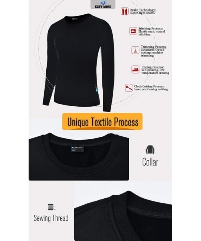 Men's Classic Thermal T-Shirt Tech Stretch Long Sleeve Tops with Adaptive Temperature Control - Black - C11927KA0D0 $53.05 Th...