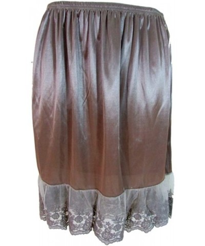 Women's Lace Half Tulle Slip Extender - Mocha - CG12JUQV5Q9 $35.63 Slips