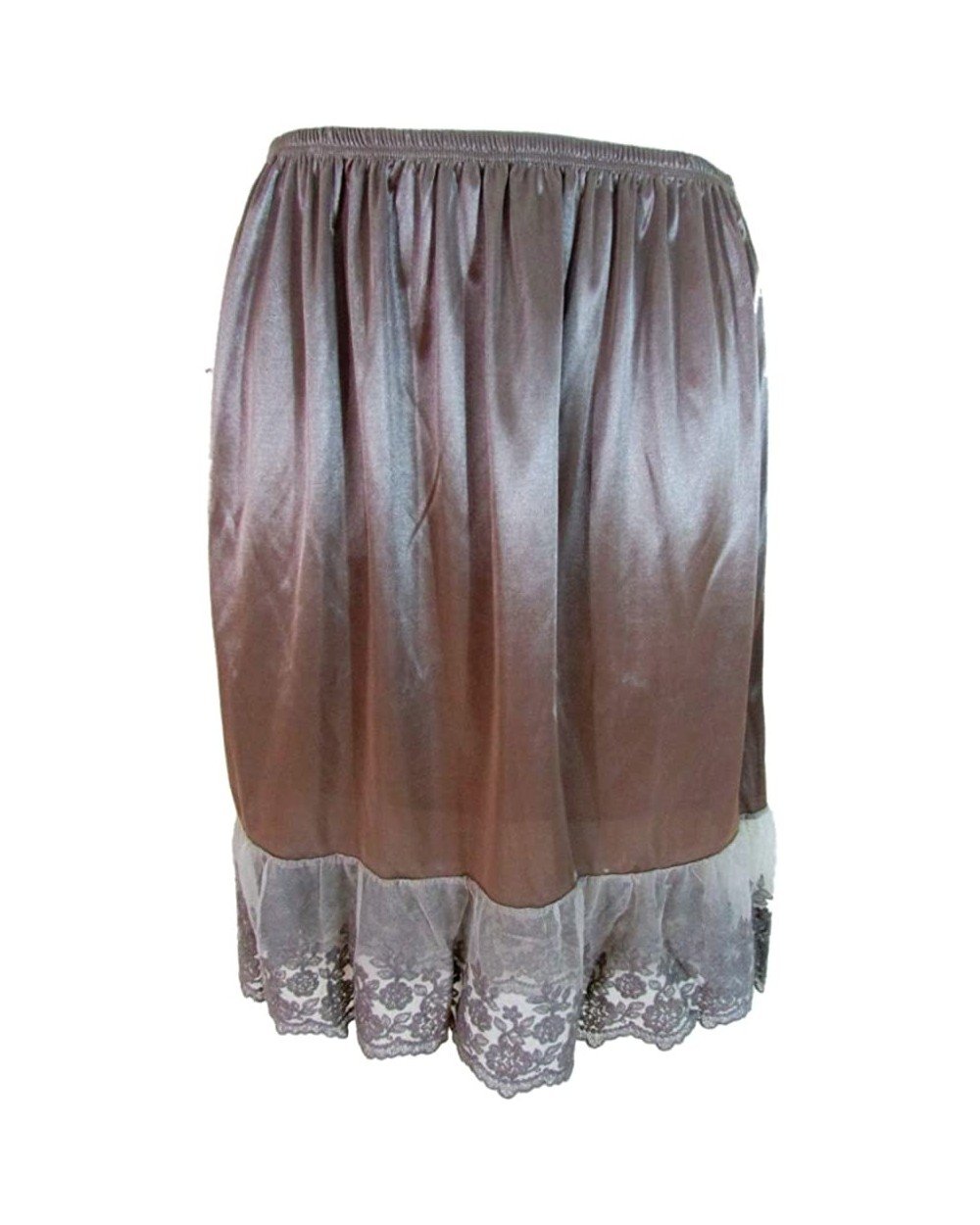 Women's Lace Half Tulle Slip Extender - Mocha - CG12JUQV5Q9 $35.63 Slips