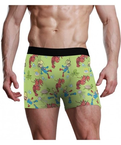 Men's Funny Pigs Boxer Briefs Sport Underwear Stretch Trunks - Animals Turtle Octopus Jellyfish - CE193C462K9 $28.28 Boxer Br...