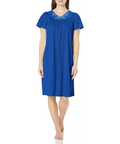 Women's Petals 40 Inch Short Flutter Sleeve Waltz Gown - Navy - CA12KSTBHSX $44.49 Nightgowns & Sleepshirts