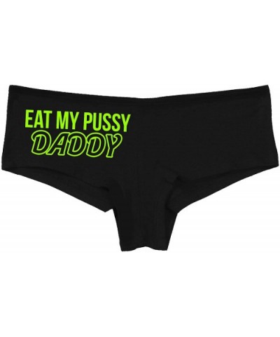 Eat My Pussy Daddy Oral Sex Lick Me Black Boyshort Underwear - Lime - C71959OEUAZ $22.68 Panties