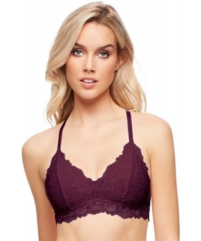 Sexy Lace Katie Triangle Bralette for Women Size S-XL - Burgundy - C918S9XNE33 $19.59 Bras