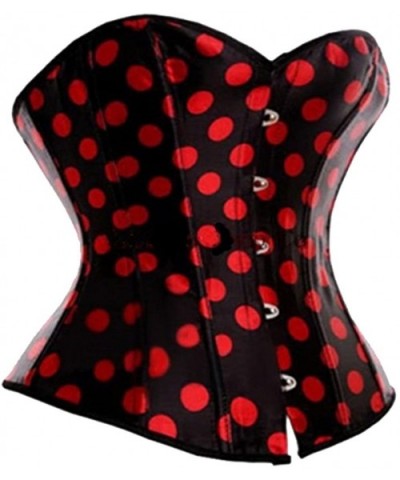 Women's Polka Dots Waist Trainer Corset Top with G-String - Red - CN184XDYWLR $48.61 Bustiers & Corsets