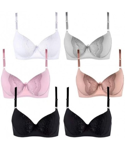 Bras for Women Underwire Bra Women's Everyday Bra Pack of 6 Brassiere Set - 77006 - CJ195D3LK7T $45.84 Bras