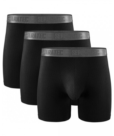 Men's 3 Pack Classic Drop Needle Soft Modal & Bamboo Rayon Boxer Briefs Underwear - Bamboo Rayon-black - CV1850HCDUY $55.43 B...