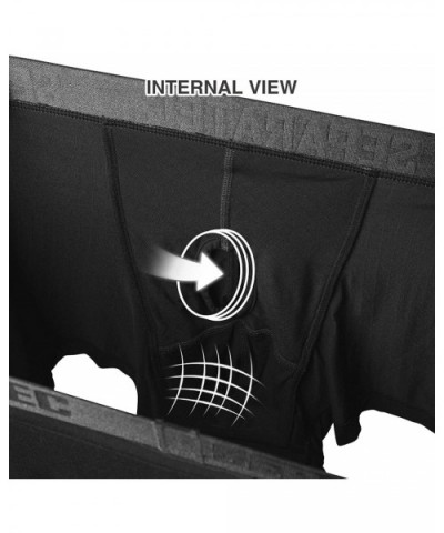 Men's 3 Pack Classic Drop Needle Soft Modal & Bamboo Rayon Boxer Briefs Underwear - Bamboo Rayon-black - CV1850HCDUY $55.43 B...