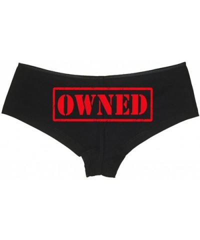 Women's Owned Stamped BDSM Slave Master Hot Sexy Boyshort - Black/Red - CG11UPICZQB $21.71 Panties