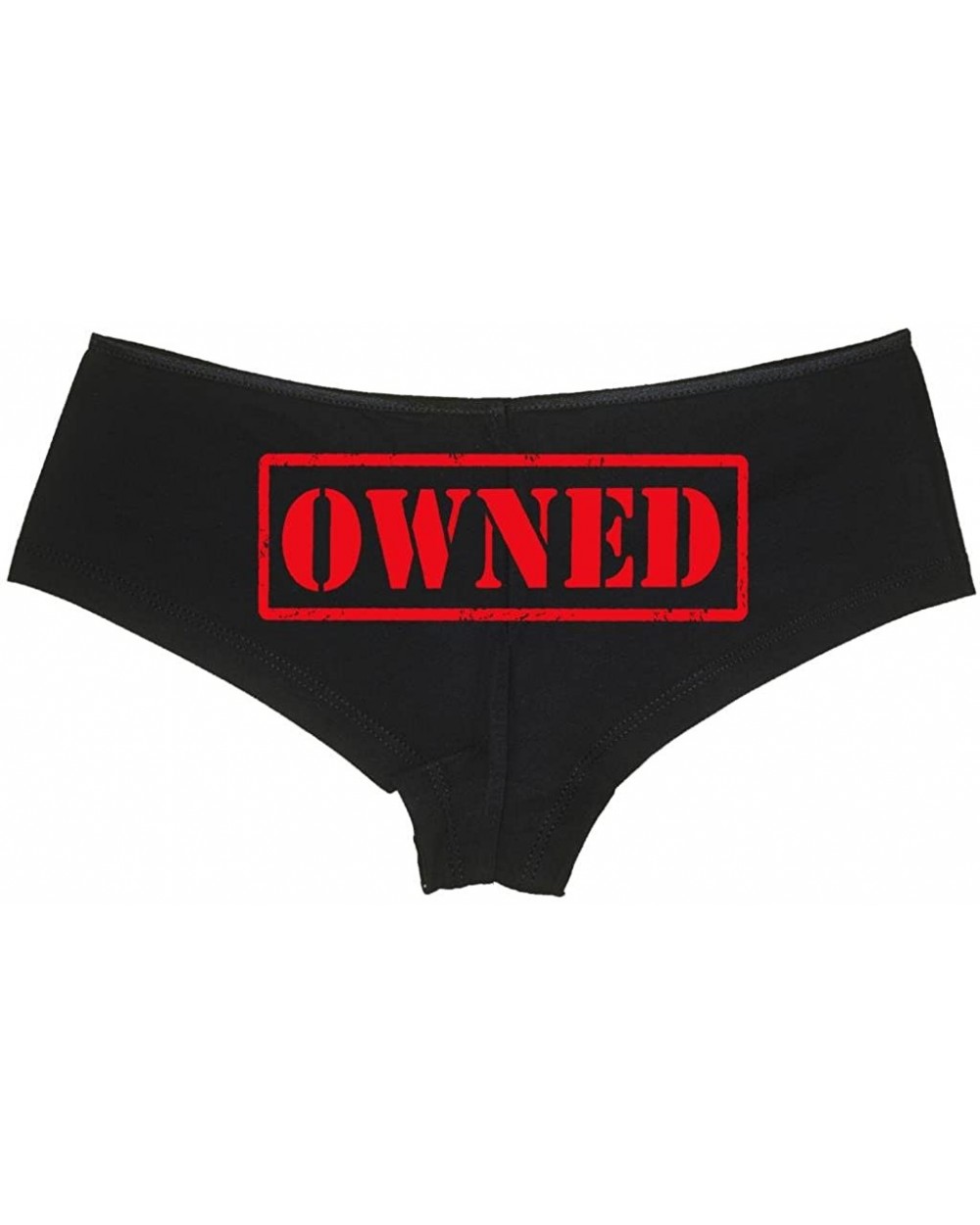 Women's Owned Stamped BDSM Slave Master Hot Sexy Boyshort - Black/Red - CG11UPICZQB $21.71 Panties