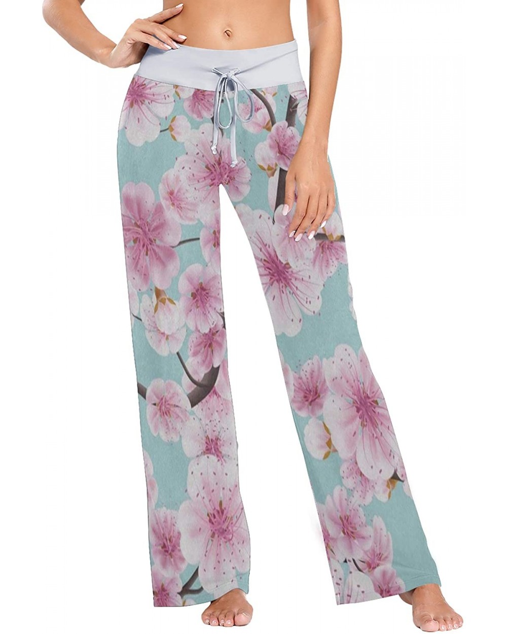 Women's Fashion Yoga Pants Palazzo Casual Print Wide Leg Lounge Pants Comfy Casual Drawstring Long Pajama Pants - Watercolor ...