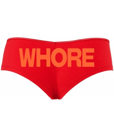 Whore Boyshort Underwear Slut Panties BDSM Owned DDLG - Orange - CE18SRC6TAH $21.35 Panties