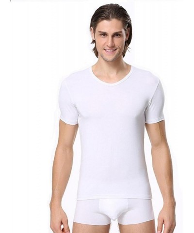 Underwear Men's Micro Modal Slim Fit V-Neck T-Shirt - White - CV12M0L2RE5 $31.00 Undershirts