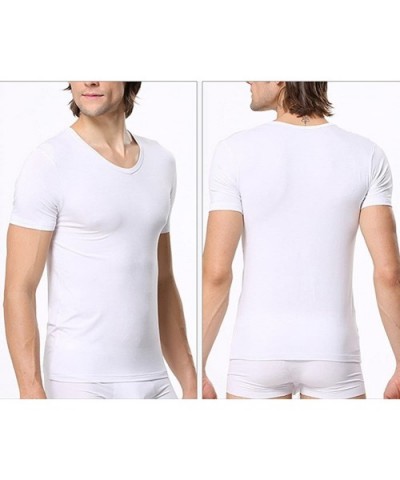 Underwear Men's Micro Modal Slim Fit V-Neck T-Shirt - White - CV12M0L2RE5 $31.00 Undershirts