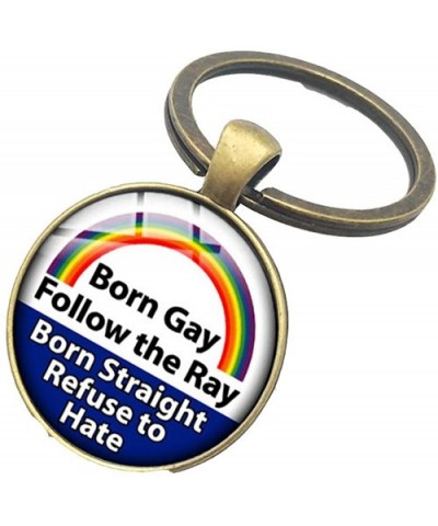 3 Pack Gay & Lesbian Pride Rainbow LGBT LGBTQ Charm Round Key Chain - 8 - CH18A475H82 $21.24 Shapewear