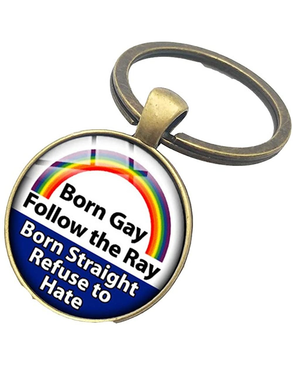 3 Pack Gay & Lesbian Pride Rainbow LGBT LGBTQ Charm Round Key Chain - 8 - CH18A475H82 $21.24 Shapewear