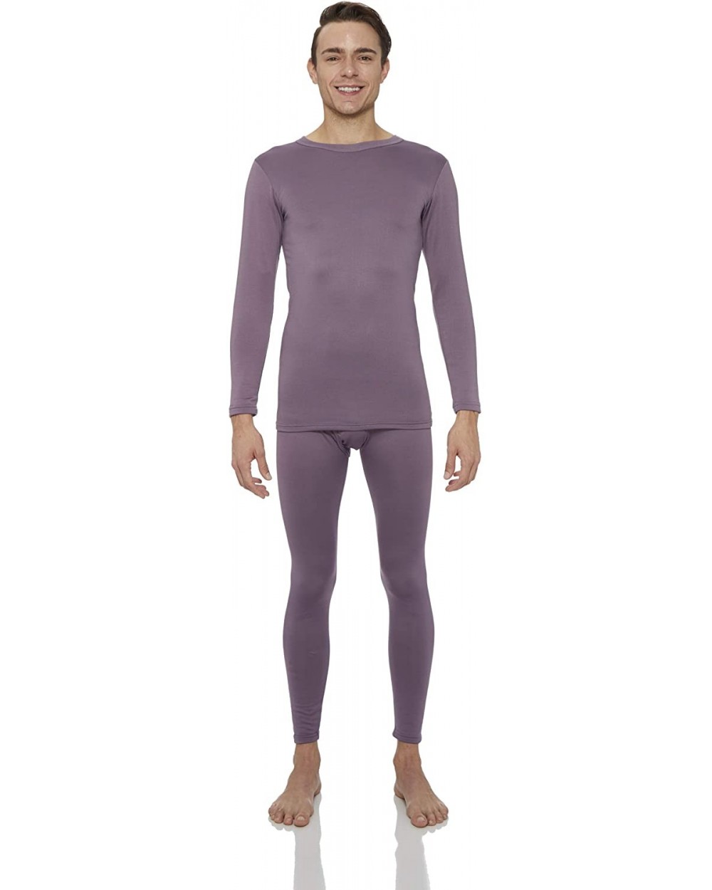 Thermal Underwear for Men Fleece Lined Thermals Men's Base Layer Long John Set - Plum - Midweight (Fleece) - CH12N149DG0 $41....