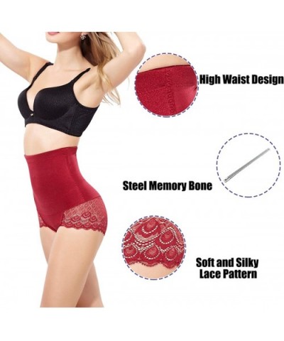 2 Pack Strapless Body Shaper High Waist Tummy Control Butt Lifter Panty Slim - Red+beige - CS18I6SRO63 $17.34 Shapewear