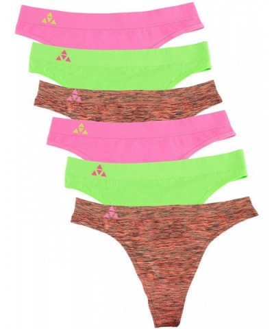 Women's 6-Pack Quick Dry Breathable Seamless Thong Panties Underwear - Multi Space Dye - C612O48PBH6 $43.68 Panties