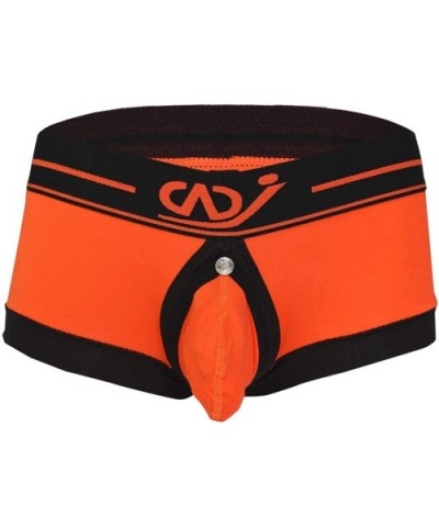 Mens Buckled Pouch Boxer Shorts Underwear Low Rise Bulge Pouch Jockstrap Trunks Underpants - Orange - CO190ONM7OO $25.95 Boxe...