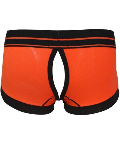 Mens Buckled Pouch Boxer Shorts Underwear Low Rise Bulge Pouch Jockstrap Trunks Underpants - Orange - CO190ONM7OO $25.95 Boxe...