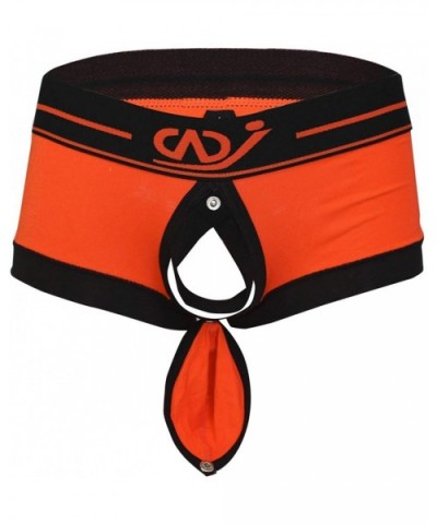 Mens Buckled Pouch Boxer Shorts Underwear Low Rise Bulge Pouch Jockstrap Trunks Underpants - Orange - CO190ONM7OO $25.95 Boxe...