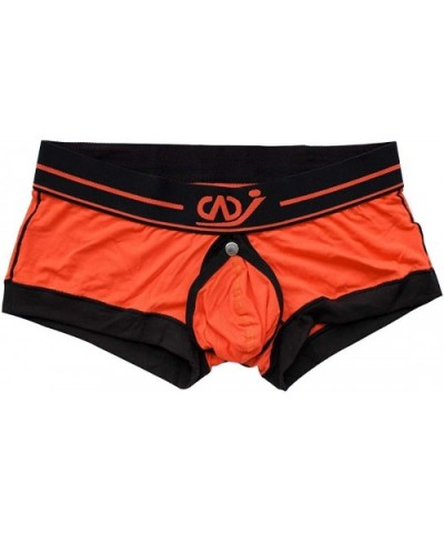 Mens Buckled Pouch Boxer Shorts Underwear Low Rise Bulge Pouch Jockstrap Trunks Underpants - Orange - CO190ONM7OO $25.95 Boxe...