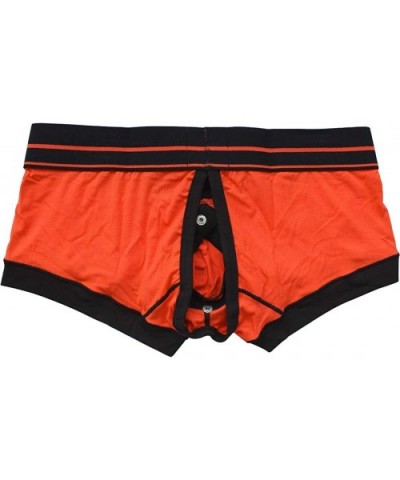 Mens Buckled Pouch Boxer Shorts Underwear Low Rise Bulge Pouch Jockstrap Trunks Underpants - Orange - CO190ONM7OO $25.95 Boxe...