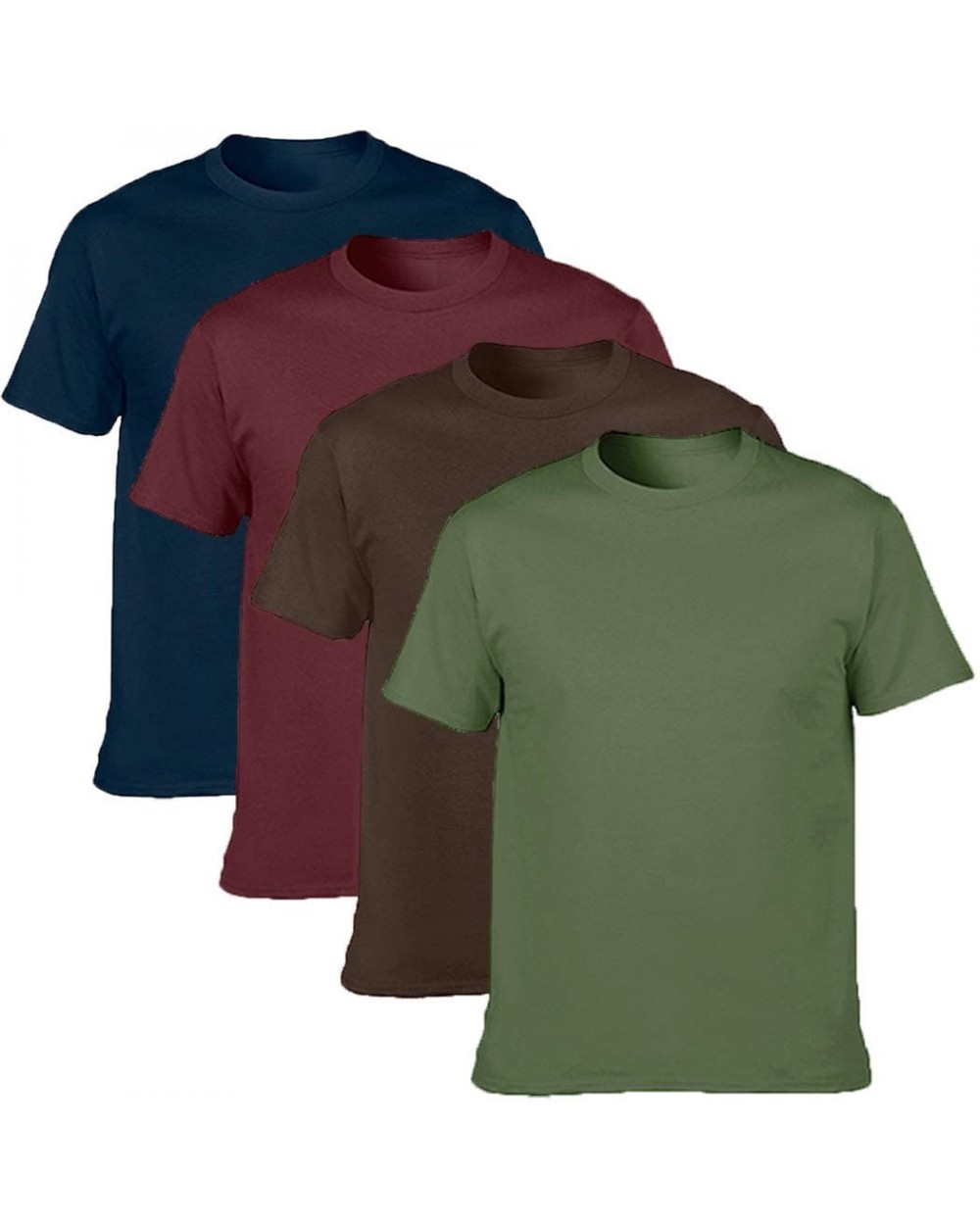 Men's Classic Basic Solid Ultra Soft Cotton T-Shirt | 1-2-4 Pack - Navy/Maroon/Chocolate/Military Green - C118WKZI4DU $51.94 ...