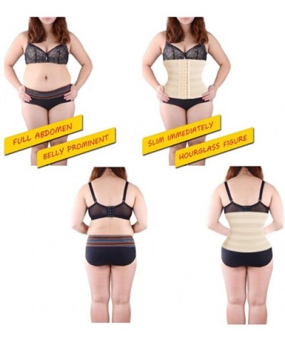 Breathable 3 Hooks Steel Boned Interlacement Waist Trainer Shapewear Waist Trimmer Cincher Corset - Beige - CS186T2HWQI $17.0...